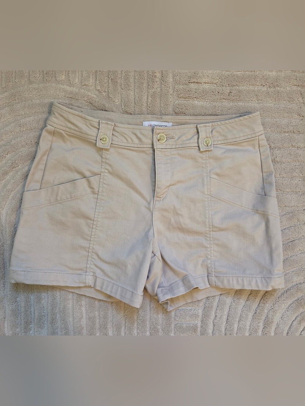 Women’s Casual Button-Front Beige Shorts 4